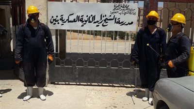  جهازا مدينتى الشيخ زايد وبني سويف الجديدة ينفذان حملات تطهير وتعقيم بالمدارس المقرر إجراء امتحانات الثانوية العامة بها