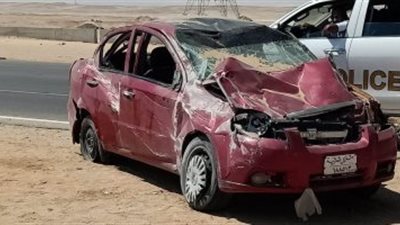 عاجل.. اصابة 5 مراقبين بامتحانات الثانوية العامة بحادث سيارة بالسويس