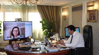 وزير التعليم العالي يلتقي وفد شركة سيسكو العالمية