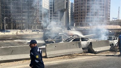 هام| التفاصيل الكاملة لحادث إصابات وتفحم 7 سيارات على الطريق الدائري