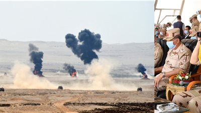  رئيس الأركان يشهد المرحلة الرئيسية لمشروع تكتيكى لإحدى وحدات الجيش الثانى 