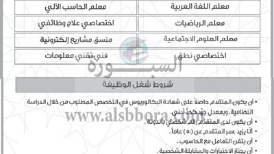 عاجل| وزارة التعليم القطرية تعلن عن وظائف جديدة للمعلمين والمعلمات.. ننشر نص الإعلان