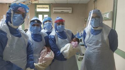 ولادة توأم لسيدة مصابة بفيروس كورونا بمستشفيات جامعة المنصورة 