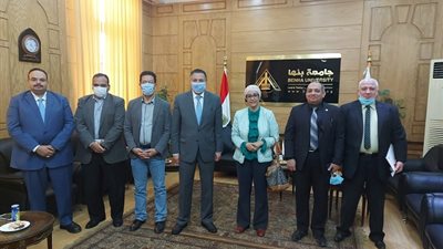 رئيس جامعة بنها يستقبل رئيس معهد تكنولوجيا المعلومات بوزارة الاتصالات