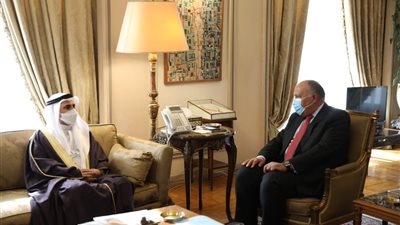 شكري يستقبل رئيس البرلمان العربي ووفد رفيع المستوى