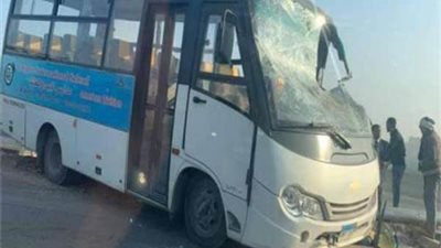 بالاسماء.. مصابو حادث انقلاب اتوبيس مدرسة بالهرم واصابة 17 تلميذا ومشرفي المدرسة والسائق 