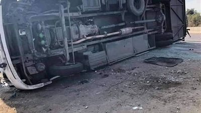 اصابة 11 طالبا فى تصادم اتوبيس جامعة بملاكى