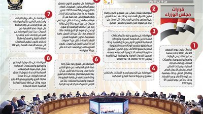 مجلس الوزراء يصدر 8 قرارات وزارية في أسبوع.. ننشر التفاصيل كاملة
