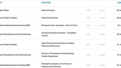 جامعات البحرين وحمد القطرية والبيان الإماراتية تعلن عن وظائف جديدة لأعضاء هيئة التدريس  في مختلف التخصصات