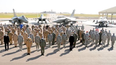 القوات الجوية المصرية والفرنسية تنفذان تدريبا جويا بإحدى القواعد المصرية