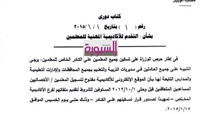 غدا اخر فرصة للمعلمين المتعاقدين قبل اكتوبر 2012 لتسكبنهم علي الكادر ..اضغط هنا للتسجيل