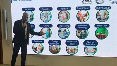 خالد الطوخى  يستعرض قصة نجاح جامعة مصر للعلوم والتكنولوجيا ايقونة الجامعات العربية بمعرض إكسبو دبى