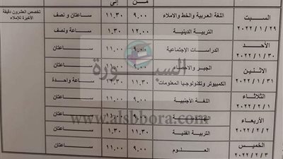  جدول امتحانات الشهادة الإعدادية بالقاهرة والجيزة