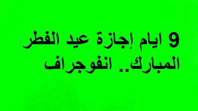 عاجل .. 9 ايام إجازة عيد الفطر المبارك.. انفوجراف