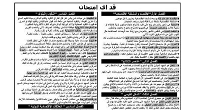 المراجعة النهائية فى ورقة واحدة لمادة الاقتصاد لـ الثانوية العامة