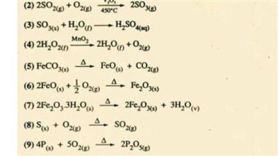جميع معادلات الكيمياء فى المنهج للثانوية العامة.. ما تفوتهاش