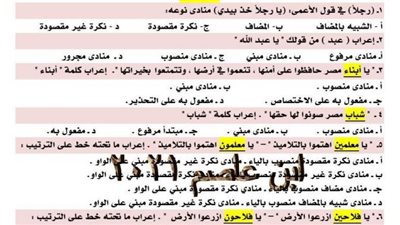 250 سؤالا فى النحو لن يخرج عنهم امتحان الترم الاول للشهادة الاعدادية