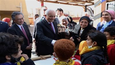وزير التربية والتعليم والسفير الياباني يتفقدان المدرسة المصرية اليابانية بزهراء مدينة نصر