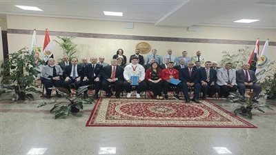 جامعة مدينة السادات تكرم الطلاب الفائزين ببطولة إفريقيا للمصارعة الحرة والرومانية