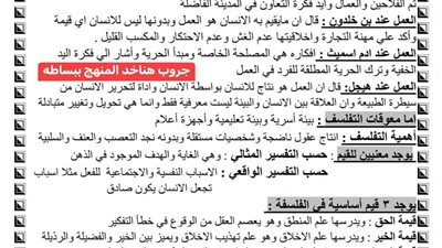 5 ورقات تضمن لك التفوق فى الفلسفة والمنطق للثانوية العامة