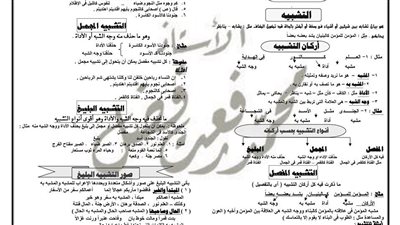 مراجعة بلاغة الصف الأول الثانوى في ورقتين 