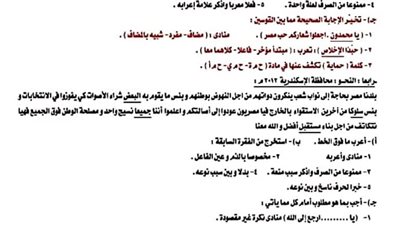 أكثر من 100 قطعة نحو فى الشهادة الاعدادية ترم أول