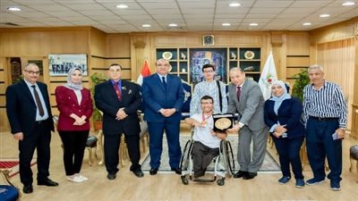 جامعة المنصورة تكرم أبنائها المتفوقين رياضيًا على مستوى العالم وأفريقيا