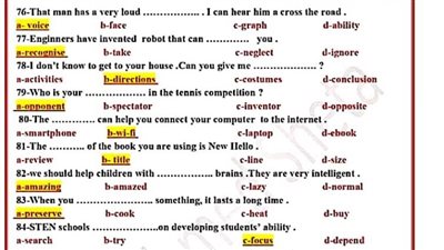 300 سؤال واجابتهم فى اللغة الانجليزية للشهادة الاعدادية.. تضمن الحصول على 100%