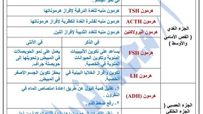 الخلطة السحرية فى 4 ورقات.. ملخص هرمونات لاحياء الثانوية العامة 
