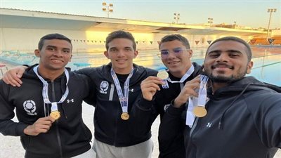 طلاب الجامعة المصرية اليابانية يتوجون بـ 5 ميداليات ذهبية في بطولة سباحة الزعانف للجامعات