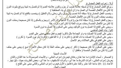 مراجعات نهائية.. ملخص اللغة العربية لـ الشهادة الاعدادية ترم ثاني في 10 ورقات