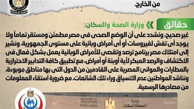 الحكومة: لا صحة لتسرب فيروس تنفسي جديد إلى مصر عبر الوافدين من الخارج