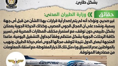 مصر تصدر بيانا حول إغلاق مجالها الجوى