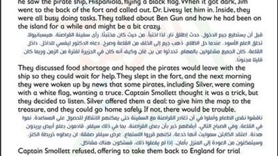 مراجعات نهائيه.. ملخص قصة جزيرة الكنز في 5 ورقات لغة انجليزية لـ الصف الأول الثانوي 