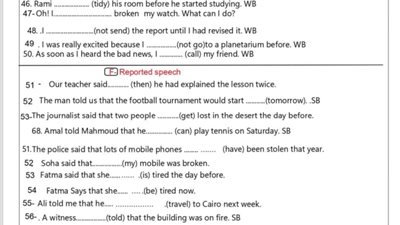 مراجعات نهائيه.. أفكار اللغة الانجليزية في 66 سؤالا لـ الصف الثالث الإعدادي