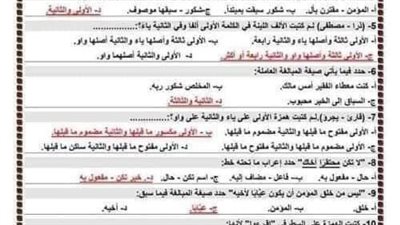 الثانوية العامة 2024.. 103 أسئلة وإجابتها في النحو.. مراجعات نهائيه
