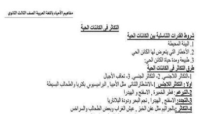 مراجعات نهائيه | أهم 25 ورقة فى مادة الأحياء لطلاب الثانوية العامة 2024.. لازم تراجع عليهم