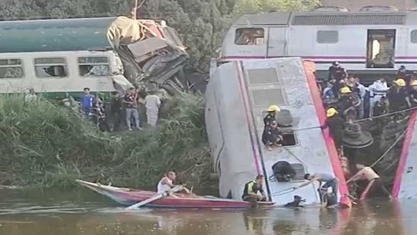 تصادم قطارين بالمنيا