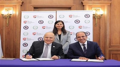 توقيع عقد تمويل بحثي بين الجامعة البريطانية في مصر واتحاد الجامعات العربية