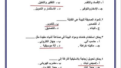 مراجعات نهائية.. حل تقييمات الاسبوع التاسع مهارات مهنية الصف الرابع والخامس والسادس الابتدائي