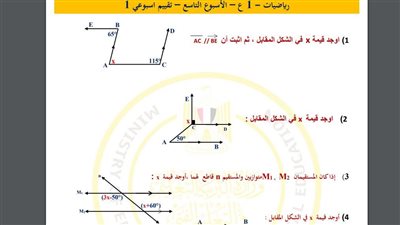 مراجعات نهائية.. أسئلة تقييم الأسبوع التاسع الرياضيات لـ الصف الأول الإعدادي