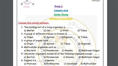 مراجعات نهائية.. أسئلة تقييم الأسبوع العاشر العلوم Science لـ الصف الأول الإعدادي