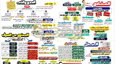 مراجعات نهائية في مقرر النحو ورقة واحدة لن يخرج عنها الامتحان لـ الصف الثالث الإعدادي