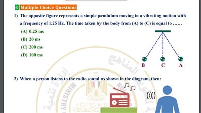 مراجعات نهائية.. أسئلة تقييم الأسبوع الـ 15 الفيزياء لغات الصف الثاني الثانوي