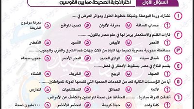 مراجعات نهائية.. 300 سؤال وإجابتها في الدراسات الاجتماعية لـ الصف الرابع الابتدائي