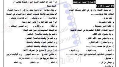 مراجعات نهائية.. 10 نماذج نحو بالاجابات لن يخرج عنها امتحان الشهادة الاعدادية