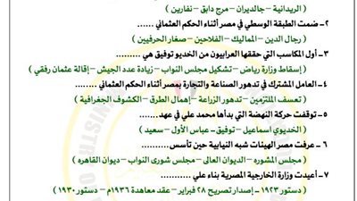 مراجعات نهائية.. جميع أسئلة تقييمات الوزارة في الدراسات الاجتماعية لـ الصف الثالث الإعدادي