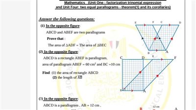 مراجعات نهائية.. أسئلة التقييم والآداء الصفي والمنزلي الأسبوع الأول الرياضيات لغات ترم ثاني ثانية إعدادي
