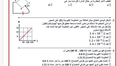 نموذج الوزارة الثاني في الفيزياء الثانوية العامة 2025
