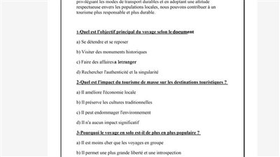 نموذج الوزارة الثاني في اللغة الفرنسية الثانوية العامة 2025